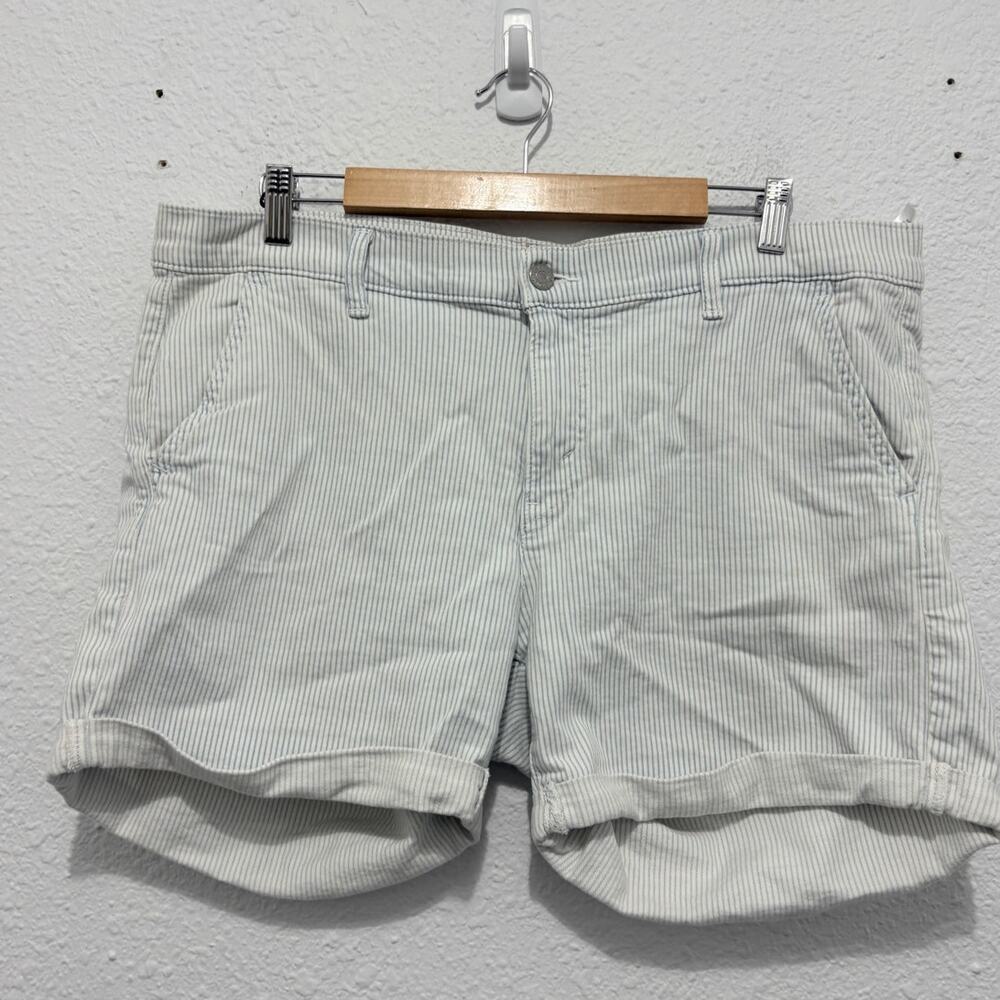 Levi's Striped Jean Shorts Blue White Stretch
